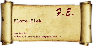 Flore Elek névjegykártya